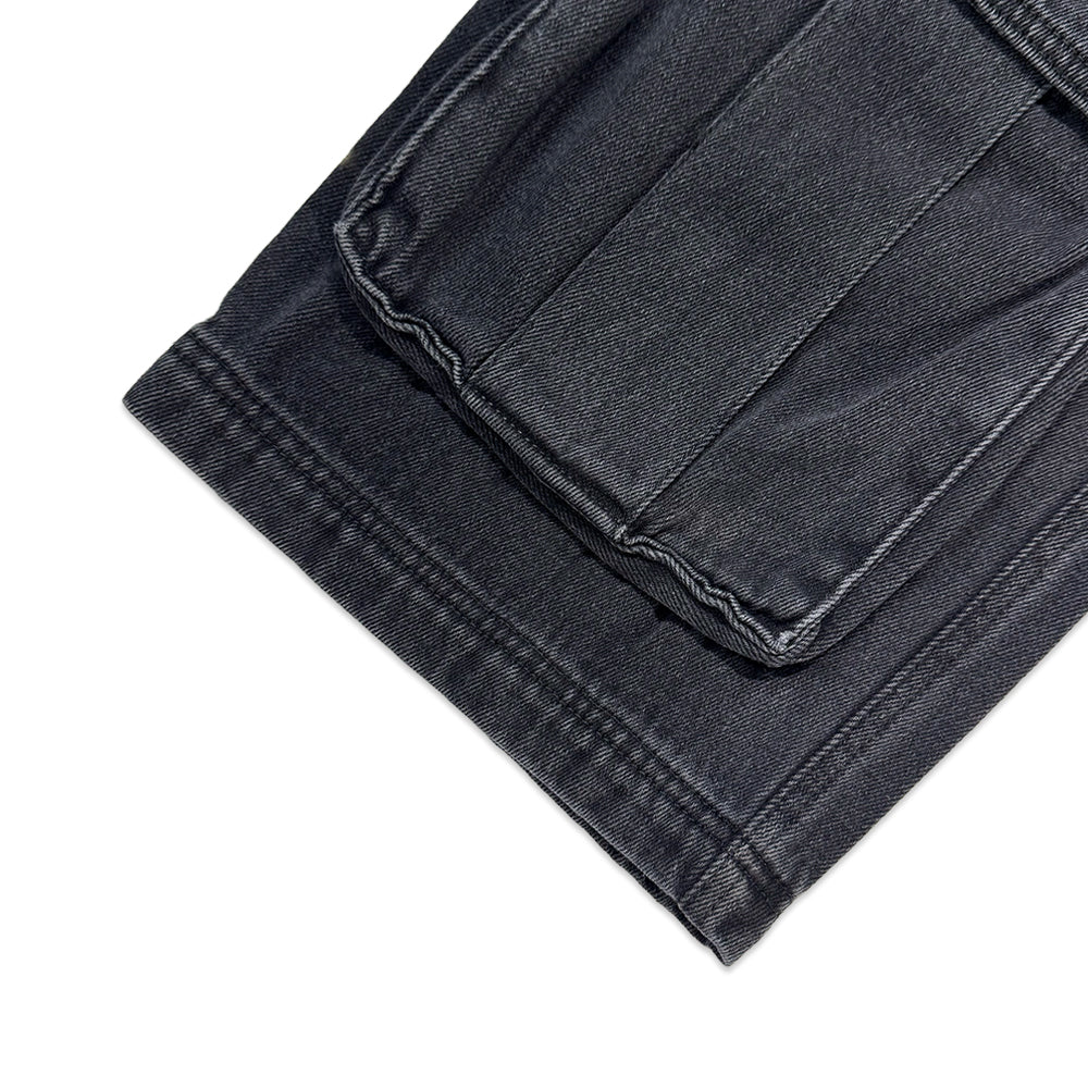 Utility Cargo Washed Denim Pants