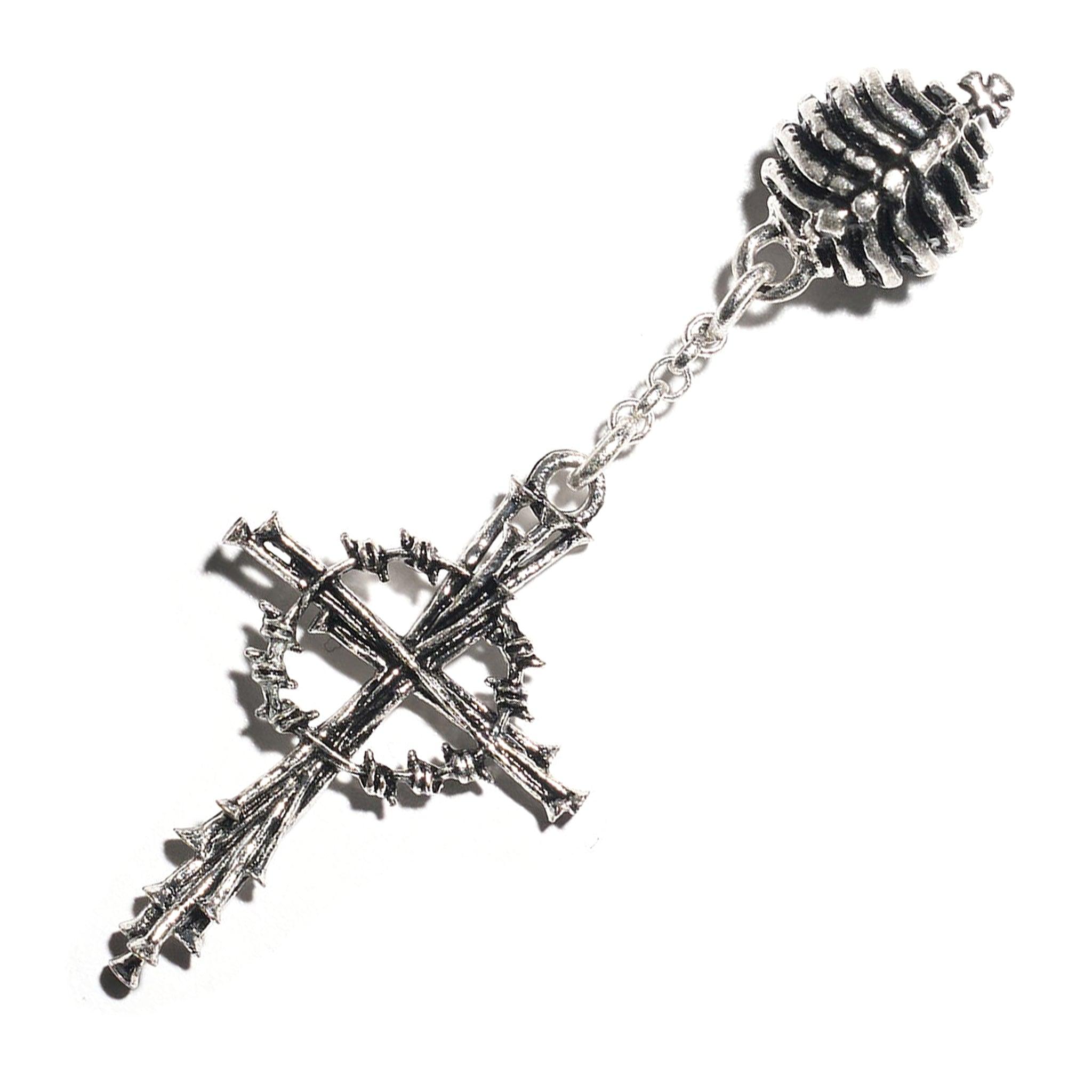 Thorn Cross Drop Earrings