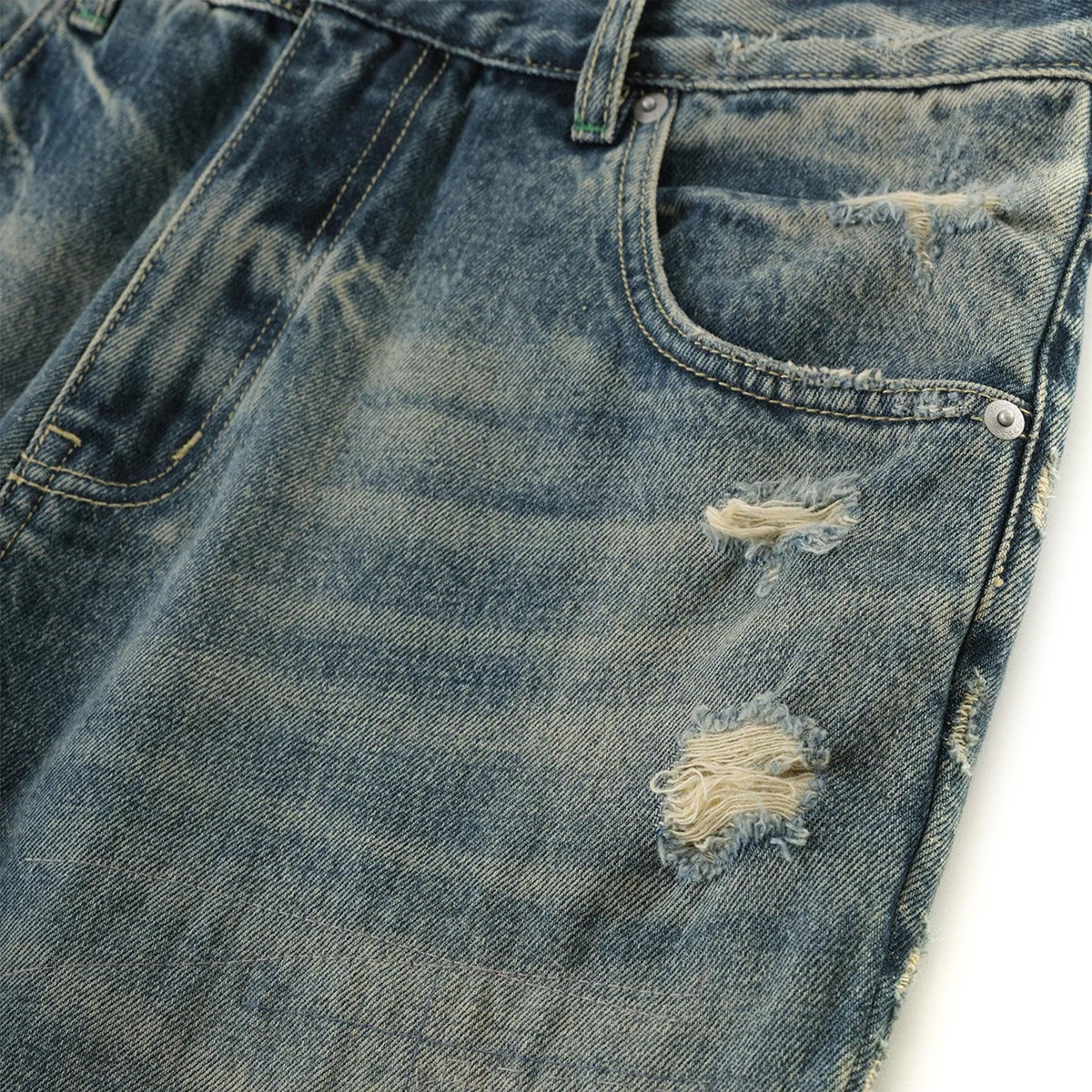 Layered Distressed Jeans
