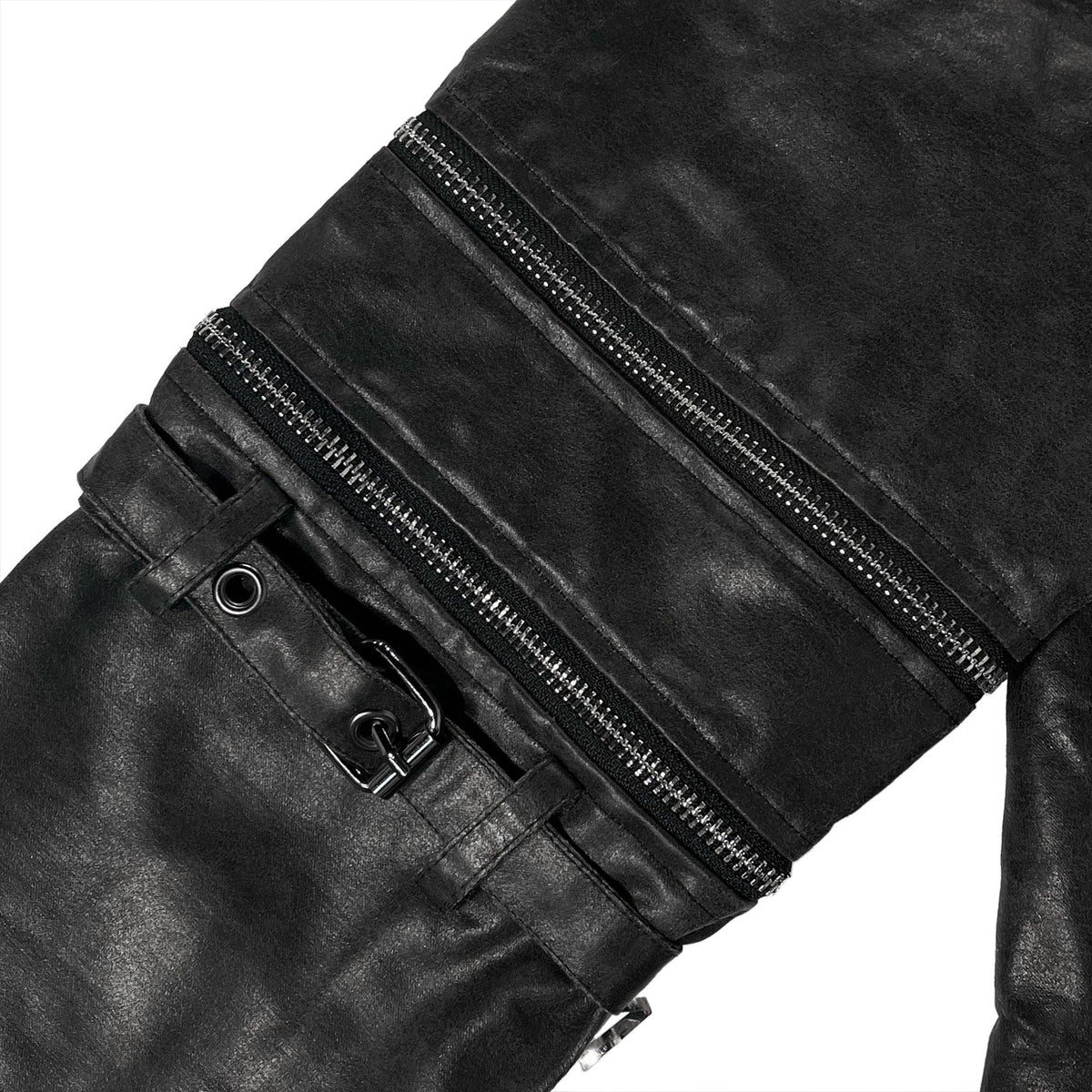 Military Leather Trucker Jacket