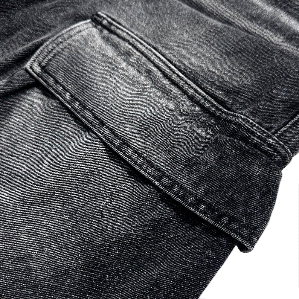 Curved Quad Cargo Washing Denim Pants