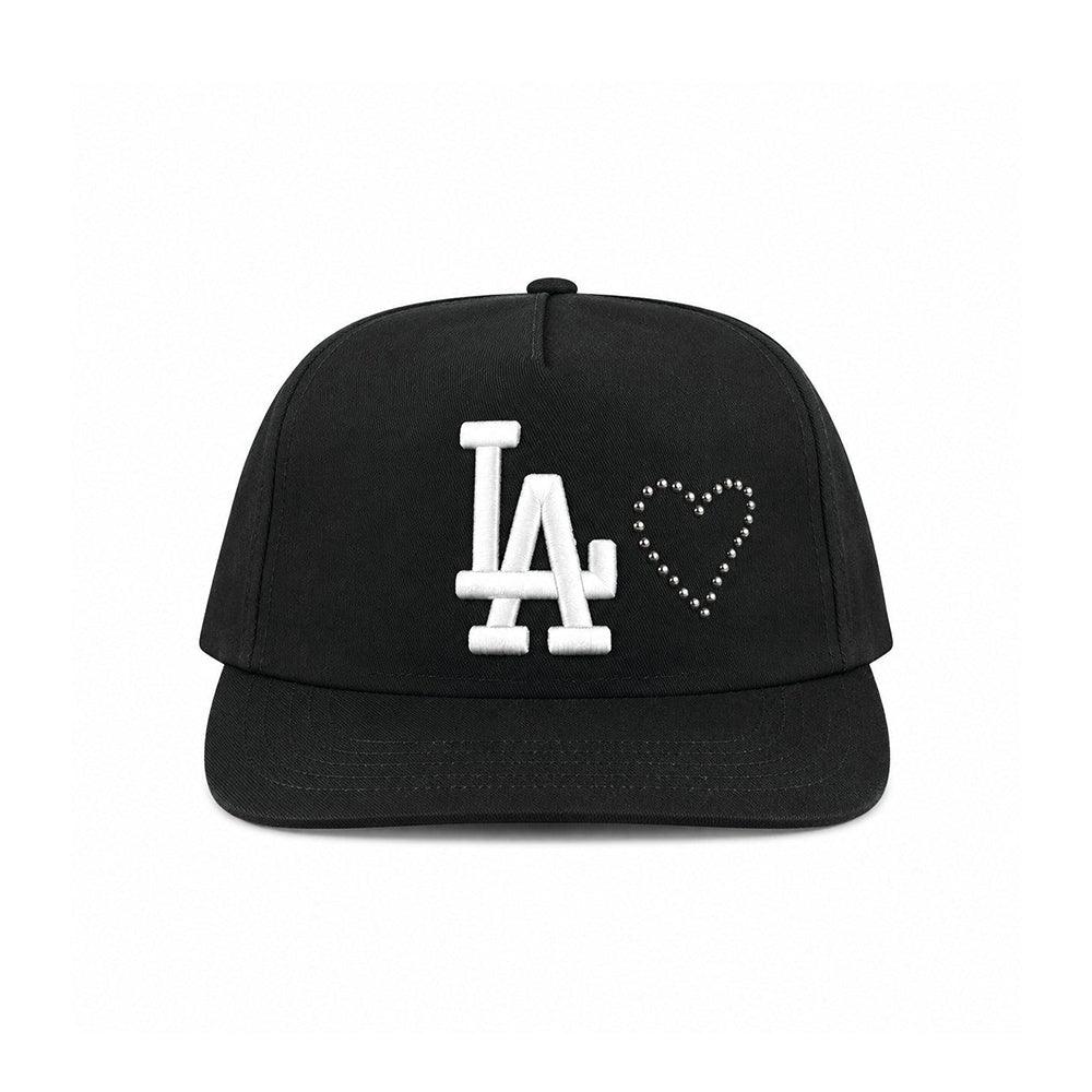 LA Emb Heart Studs Snapback