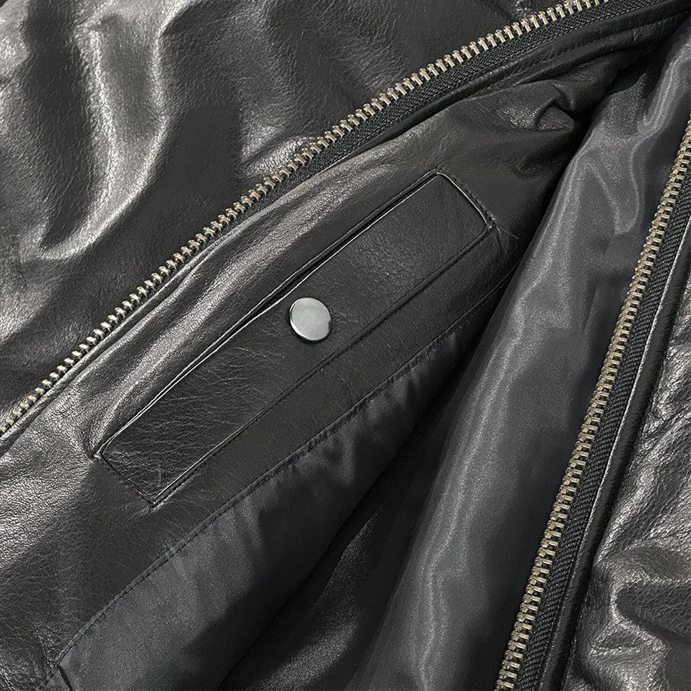 Cow Leather Bomber Jacket - BASICKS - VENTURER