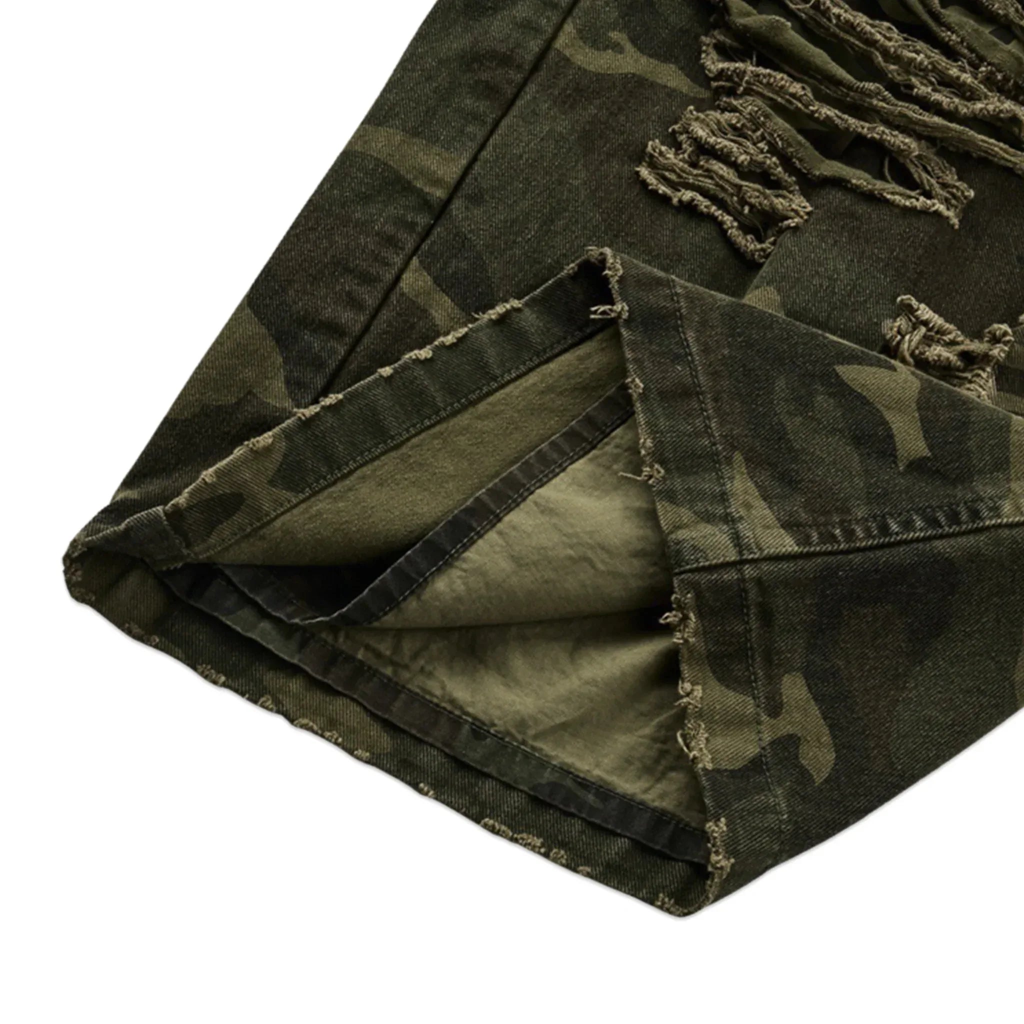 Double Layered Distressed Camo Pants - EMOstanceclub - VENTURER