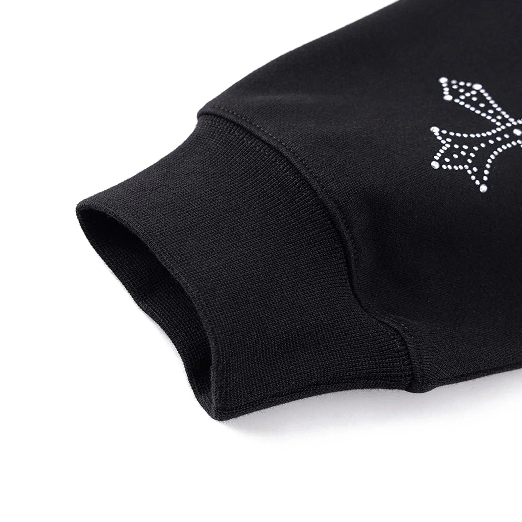 Dagger Cross Rhinestone Zip Hoodie - UNKNOWN LONDON - VENTURER