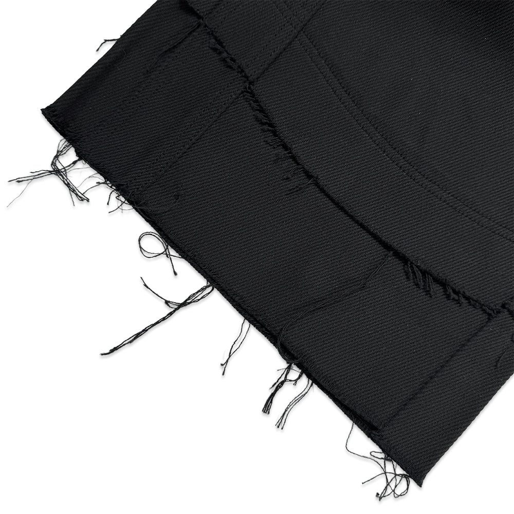 Stucked Belt Low Density Cotton and Raw-edged Pants