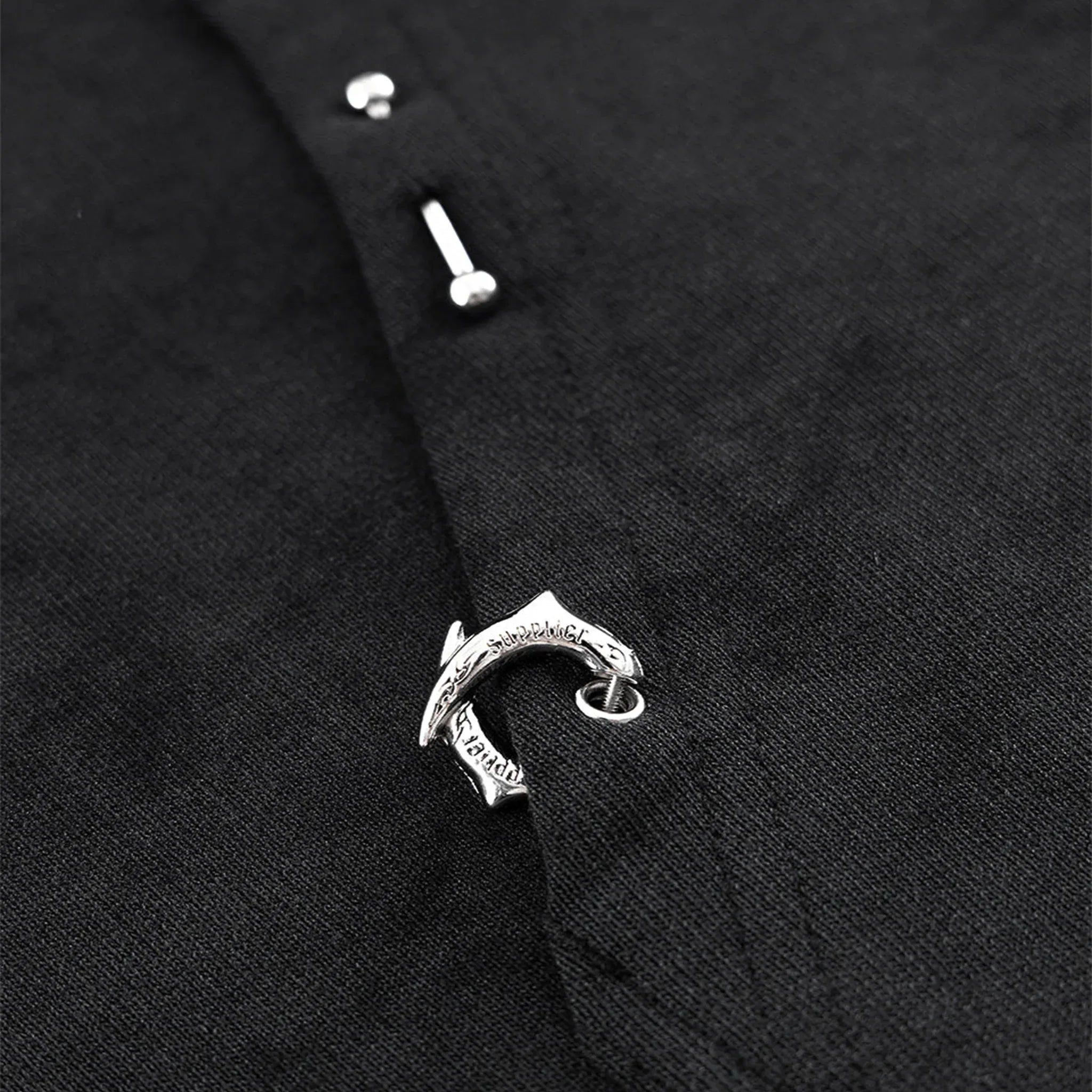 Dagger Cross Leather Patch Zip Hoodie - UNKNOWN LONDON - VENTURER