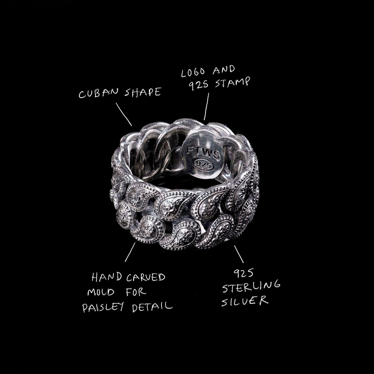 Paisley Cuban Ring