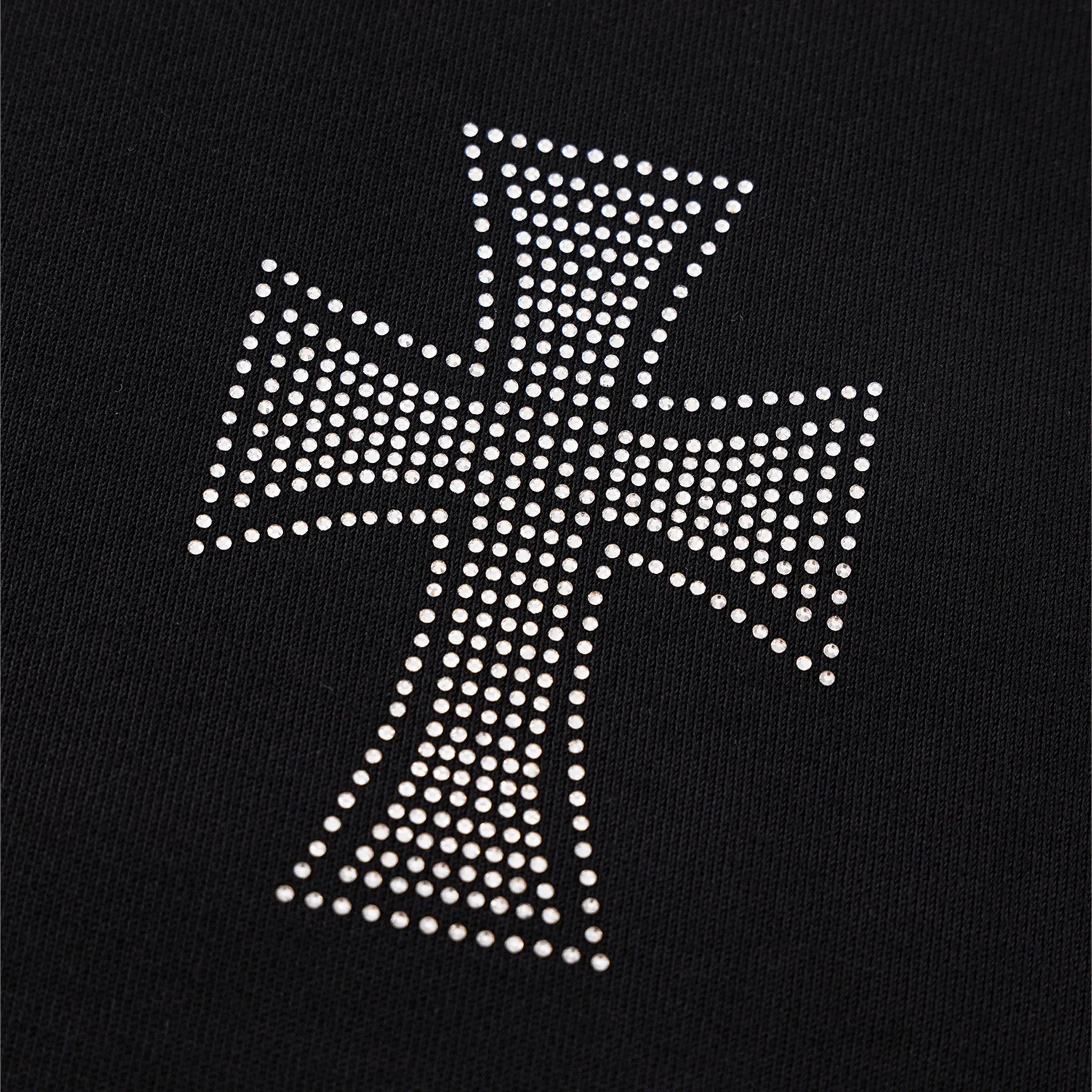 Cross Rhinestone Faux Fur Zip Hoodie - UNKNOWN LONDON - VENTURER