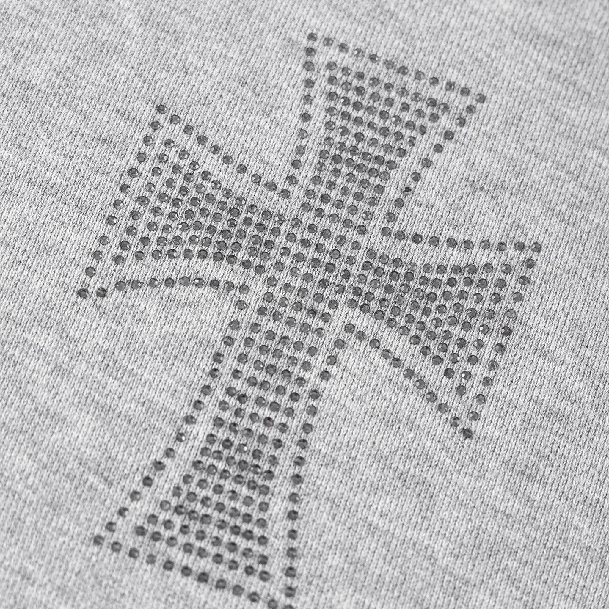 Cross Rhinestone Faux Fur Zip Hoodie - UNKNOWN LONDON - VENTURER