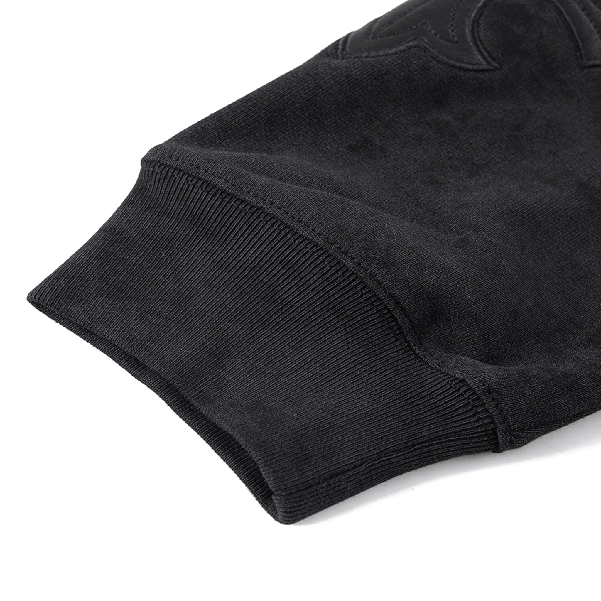 Dagger Cross Leather Patch Zip Hoodie