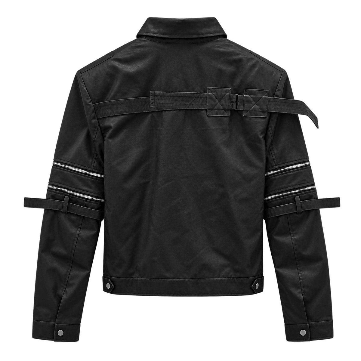 Military Leather Trucker Jacket