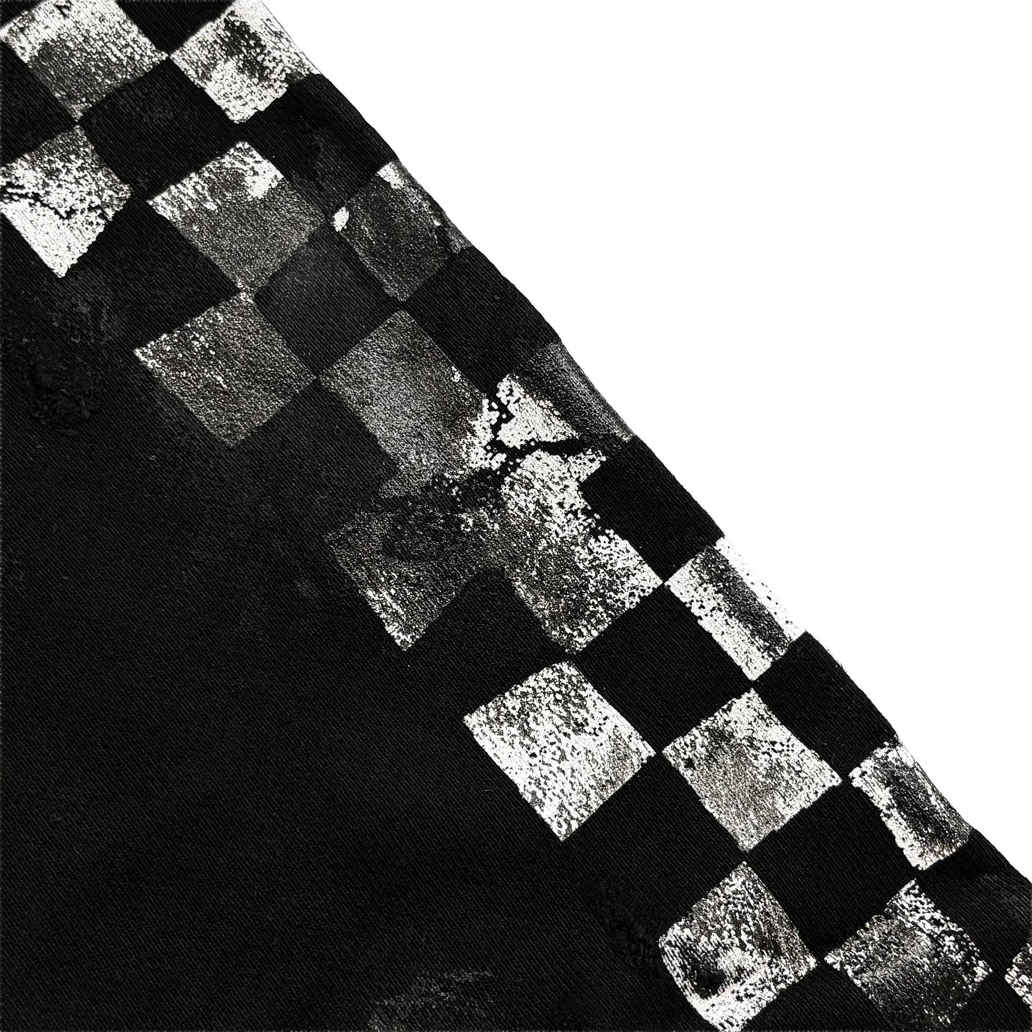 Distressed Coated Checkerboard Hoodie - EMOstanceclub - VENTURER