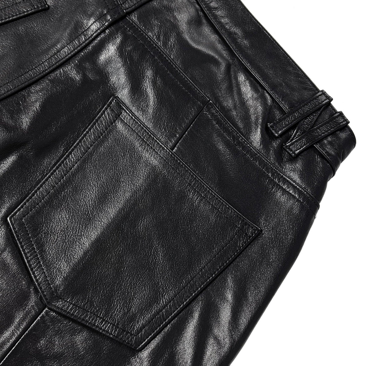 Front Zip Leather Pants