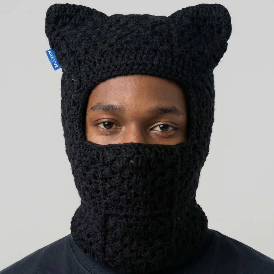 Pink Berry Crochet Ski Mask