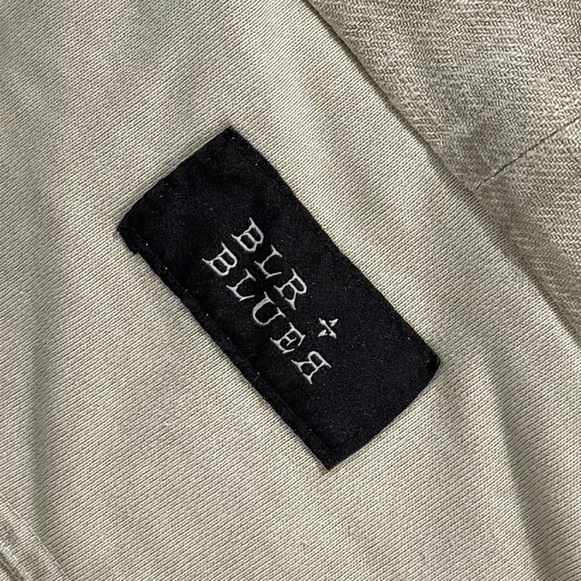 Dyed Raw-edged Hoodie with Linen Muffler - BLR BLUER - VENTURER