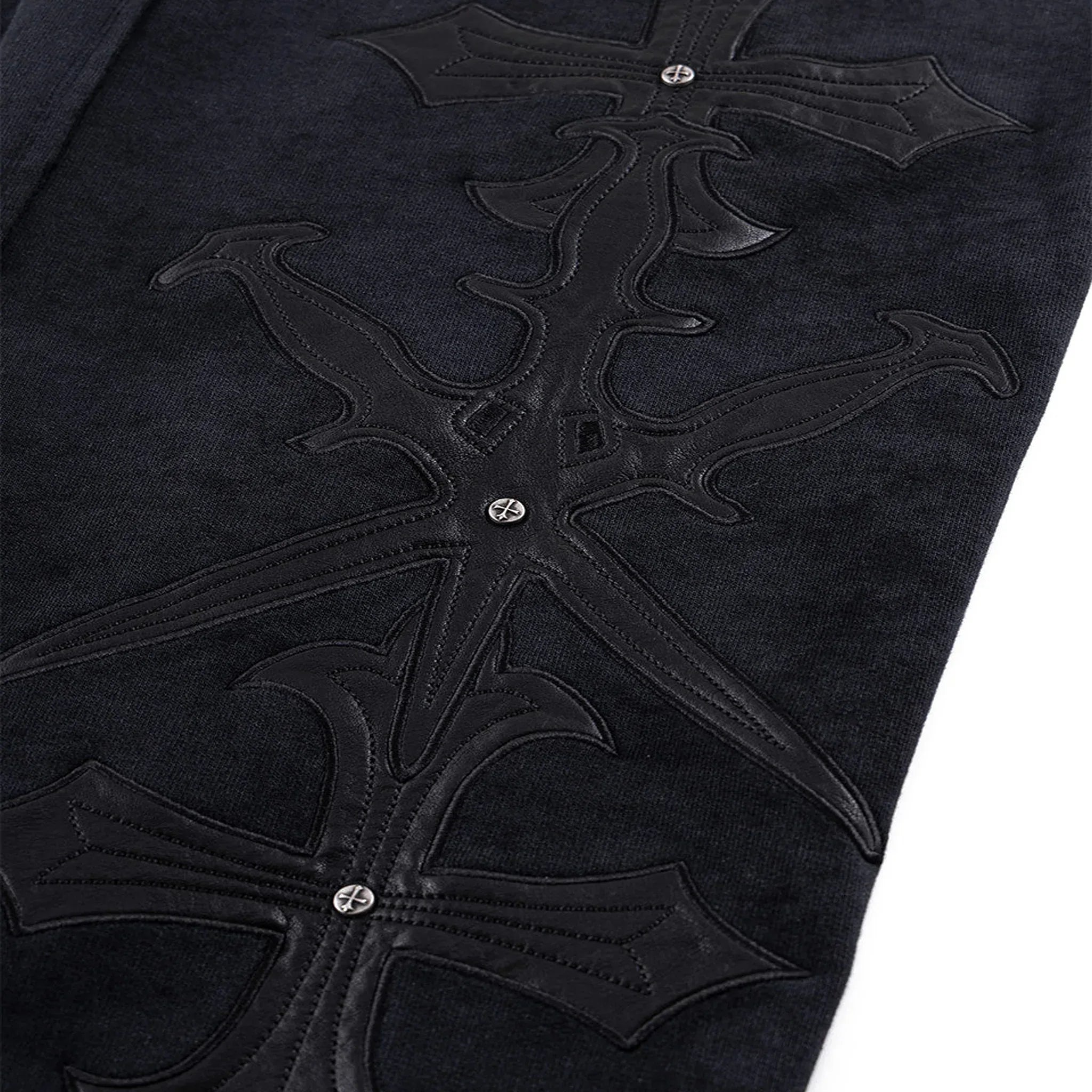 Dagger Cross Leather Patch Baggy Jogger Pants - UNKNOWN LONDON - VENTURER