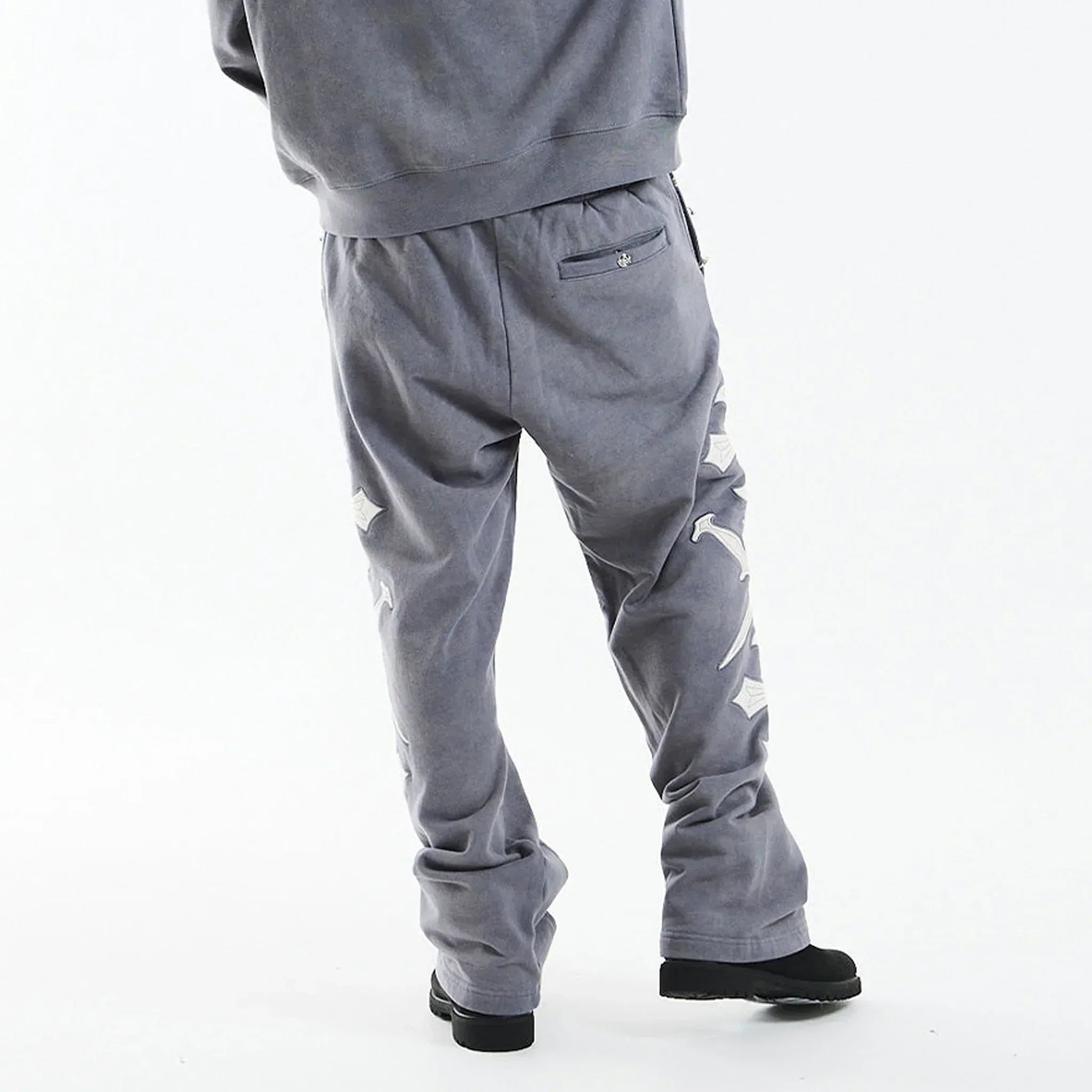 Dagger Cross Leather Patch Baggy Jogger Pants - UNKNOWN LONDON - VENTURER