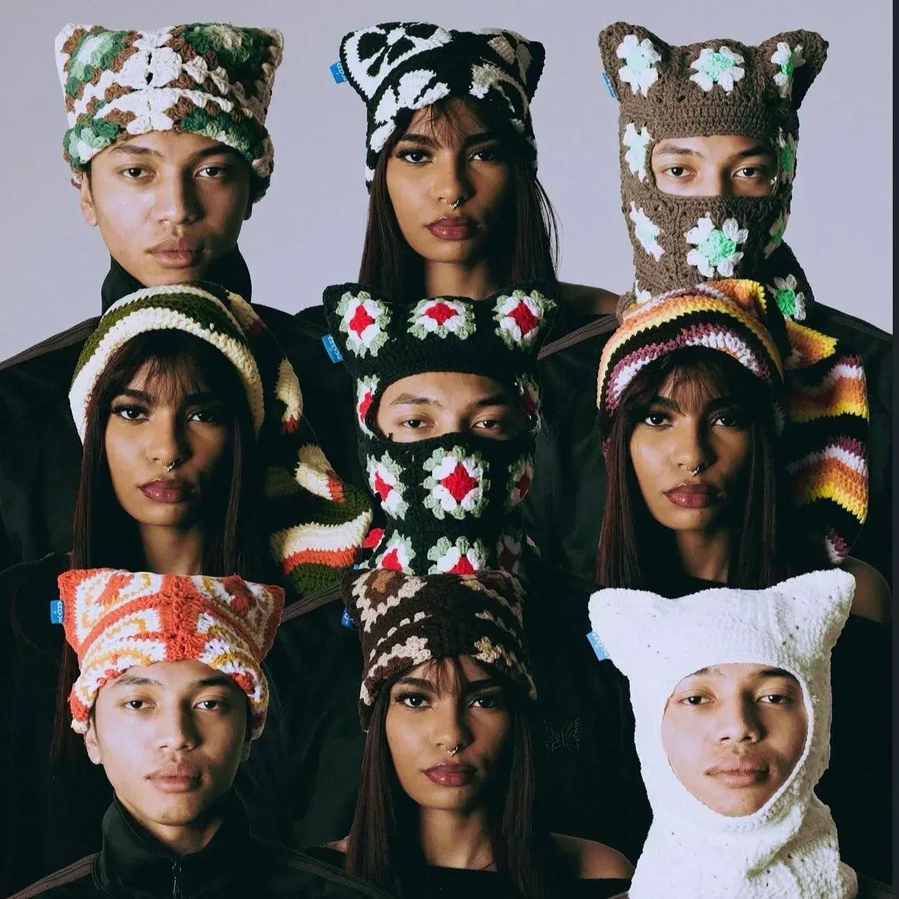 Dusk Flower Crochet Cat Hat - ARKYVE - VENTURER