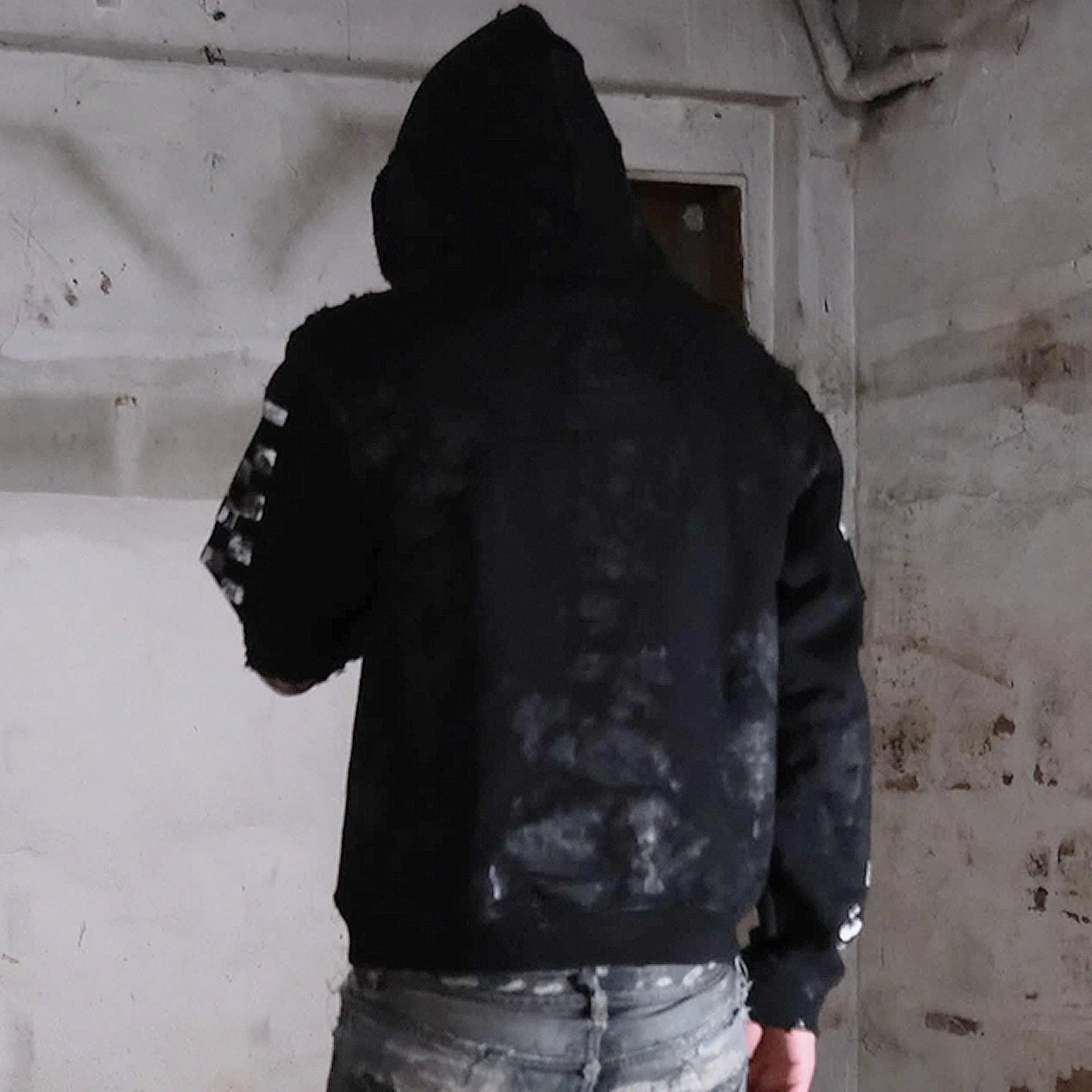 Distressed Coated Checkerboard Hoodie - EMOstanceclub - VENTURER