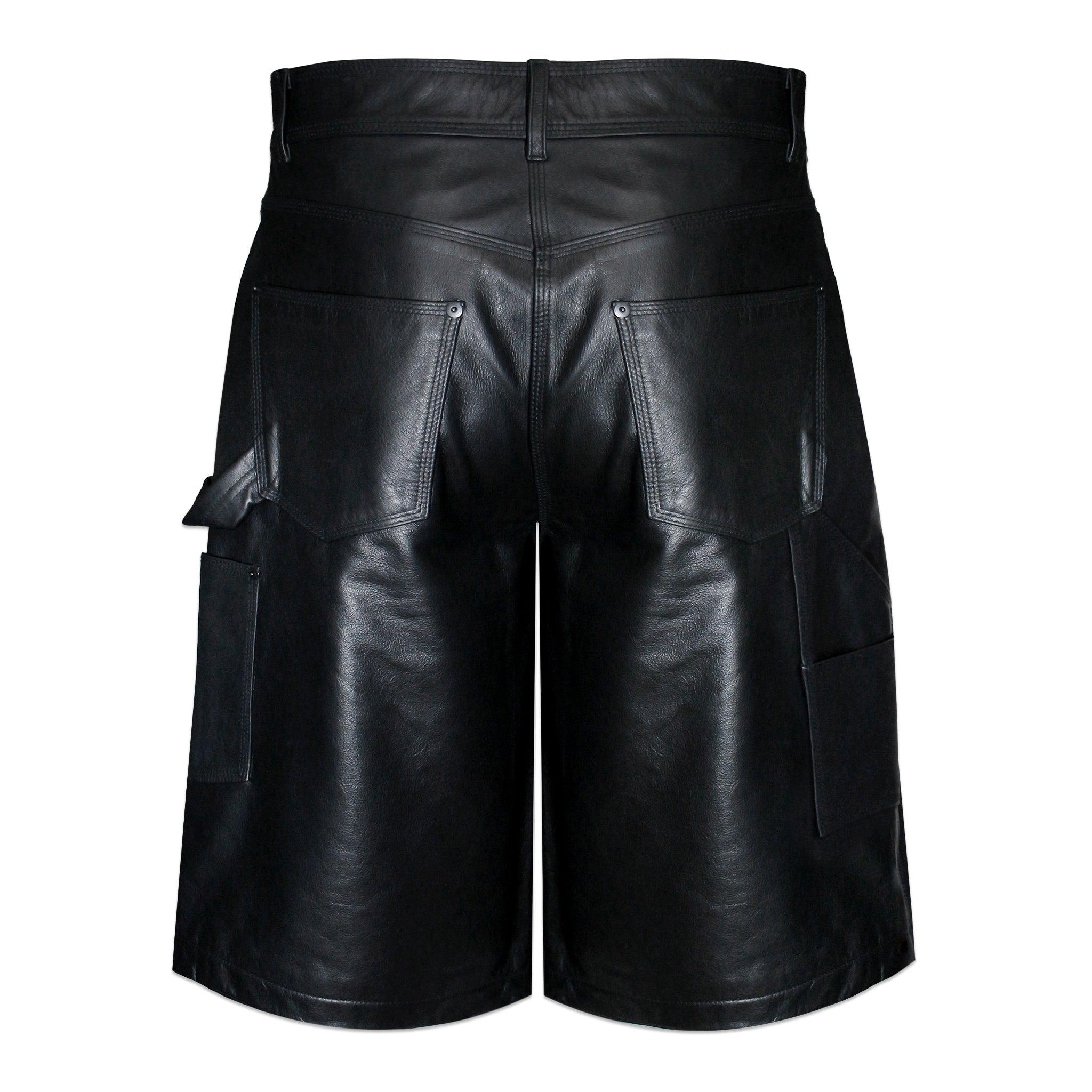 Leather Double Knee Cross Shorts