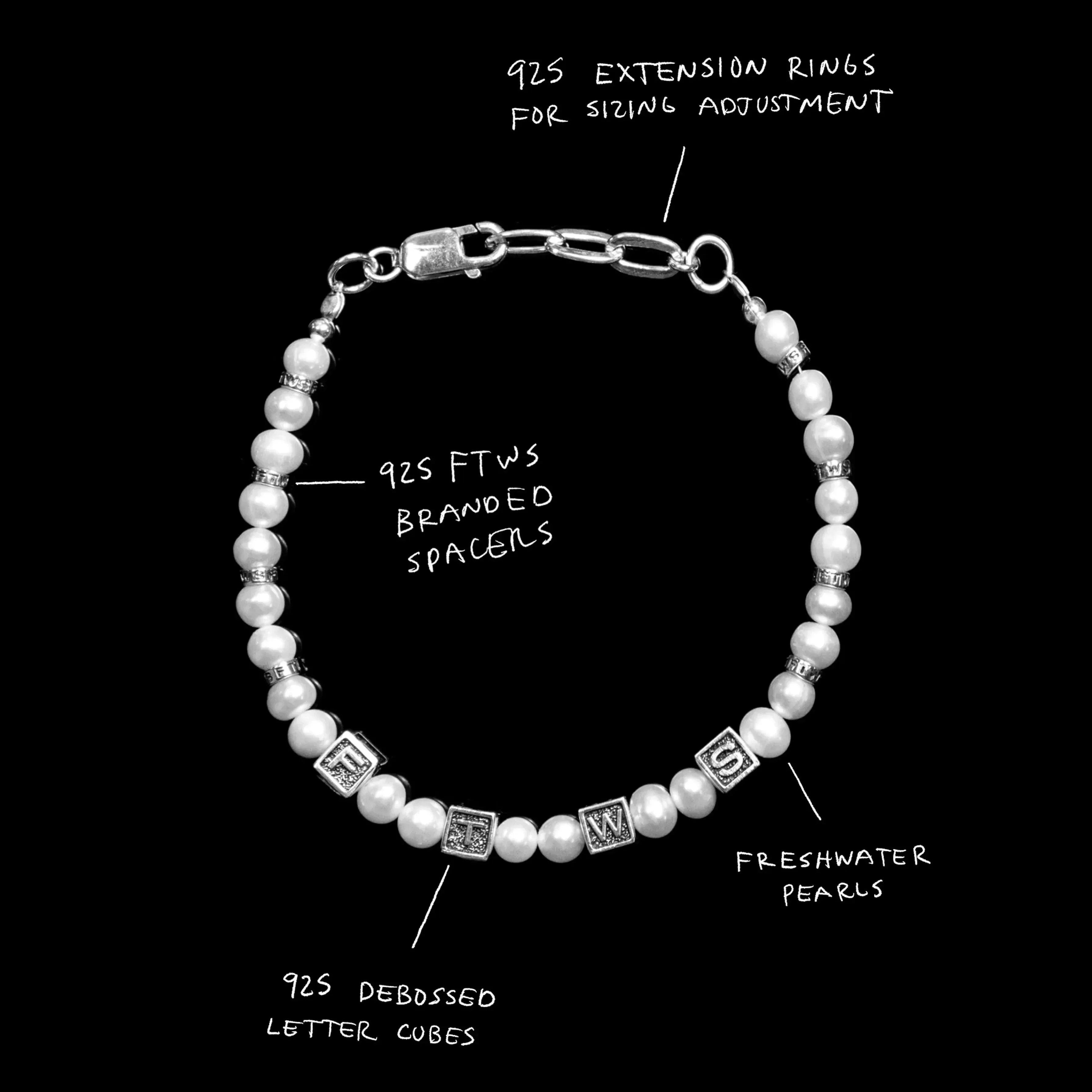 Block Pearl Bracelet - FOR THOSE WHO SIN - VENTURER