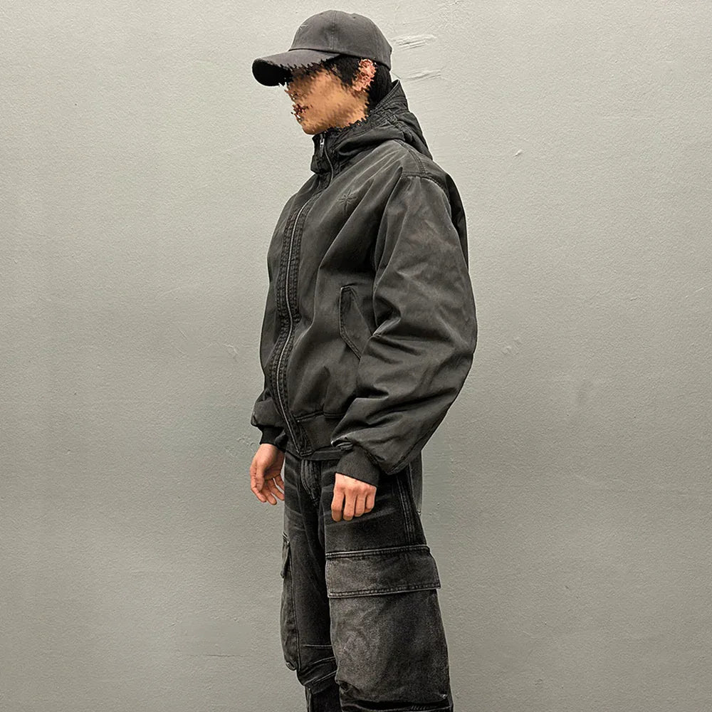 Dyed Snowflakes Logo Washing Puffer Jacket - BLR BLUER - VENTURER