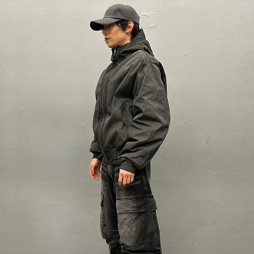 Dyed Snowflakes Logo Washing Puffer Jacket - BLR BLUER - VENTURER