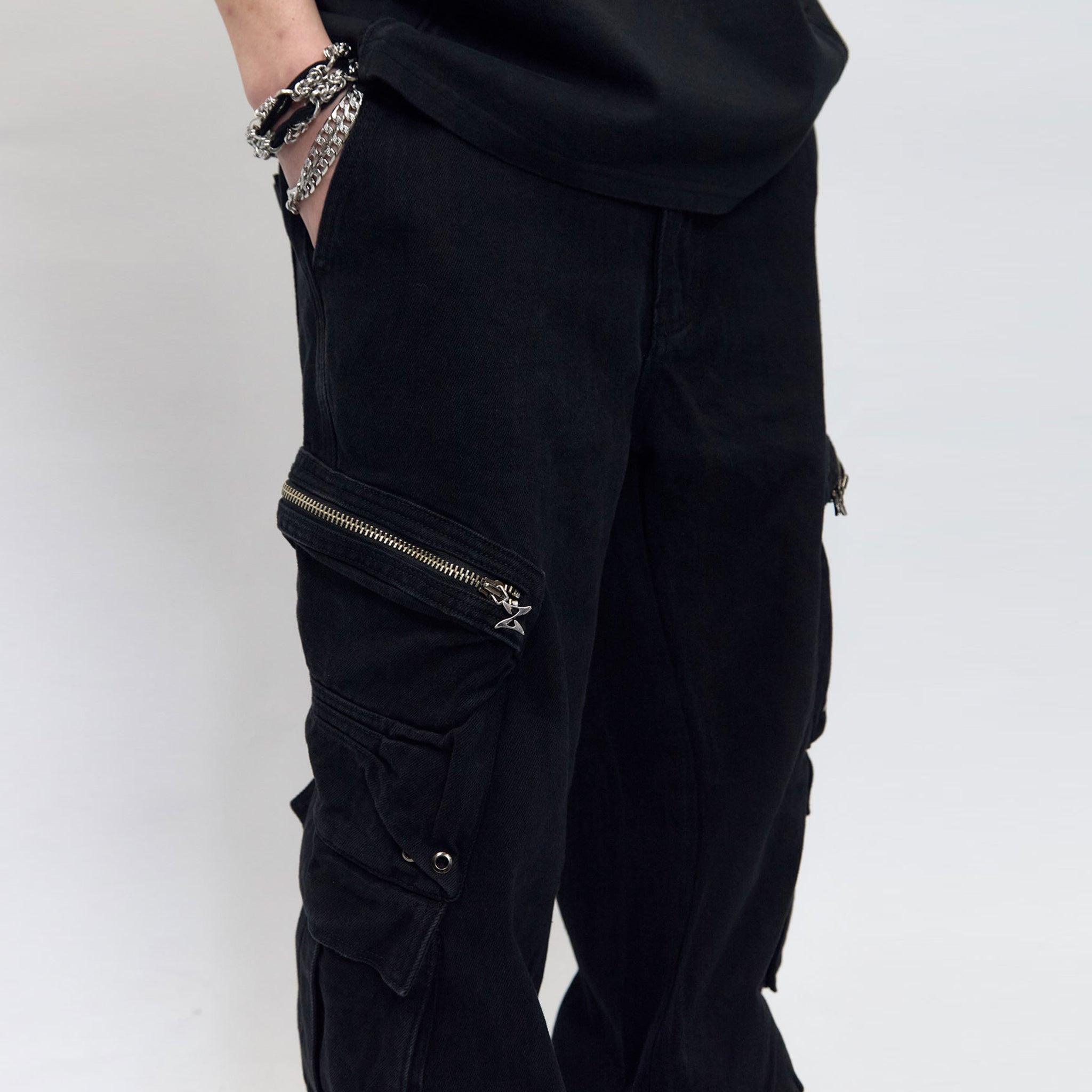 Multi Pocket Wide Cargo Pants