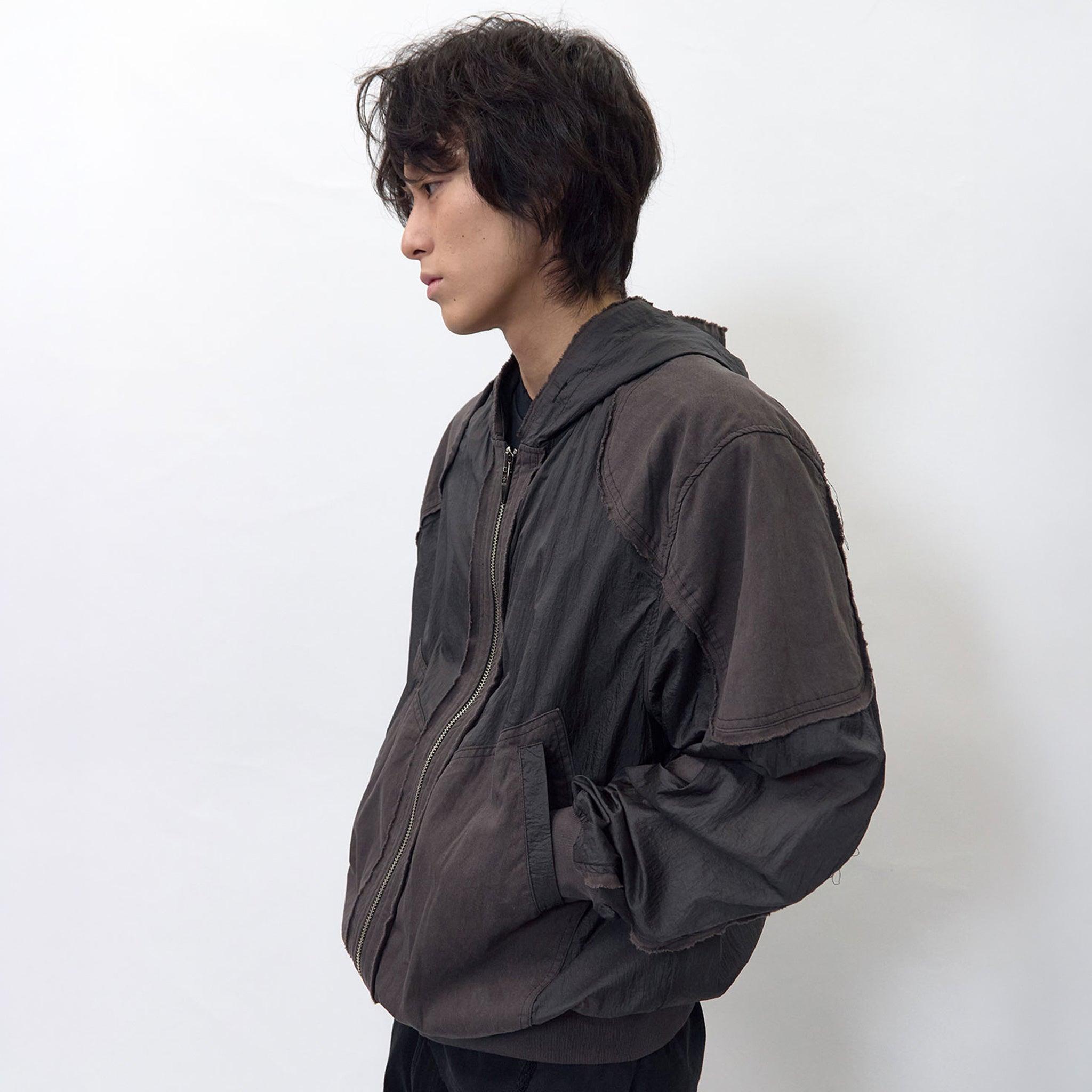 Raw Edged Sheer Hoodie Jacket