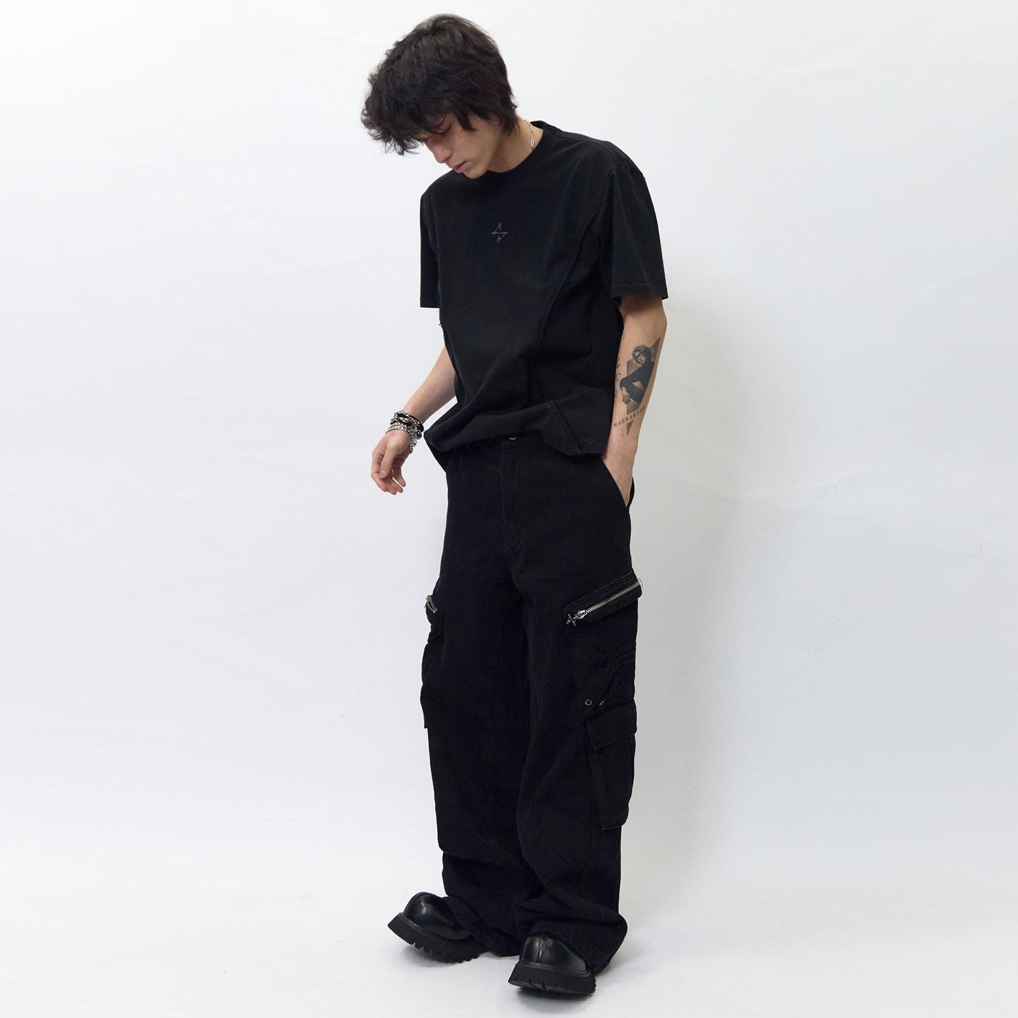 Multi Pocket Wide Cargo Pants