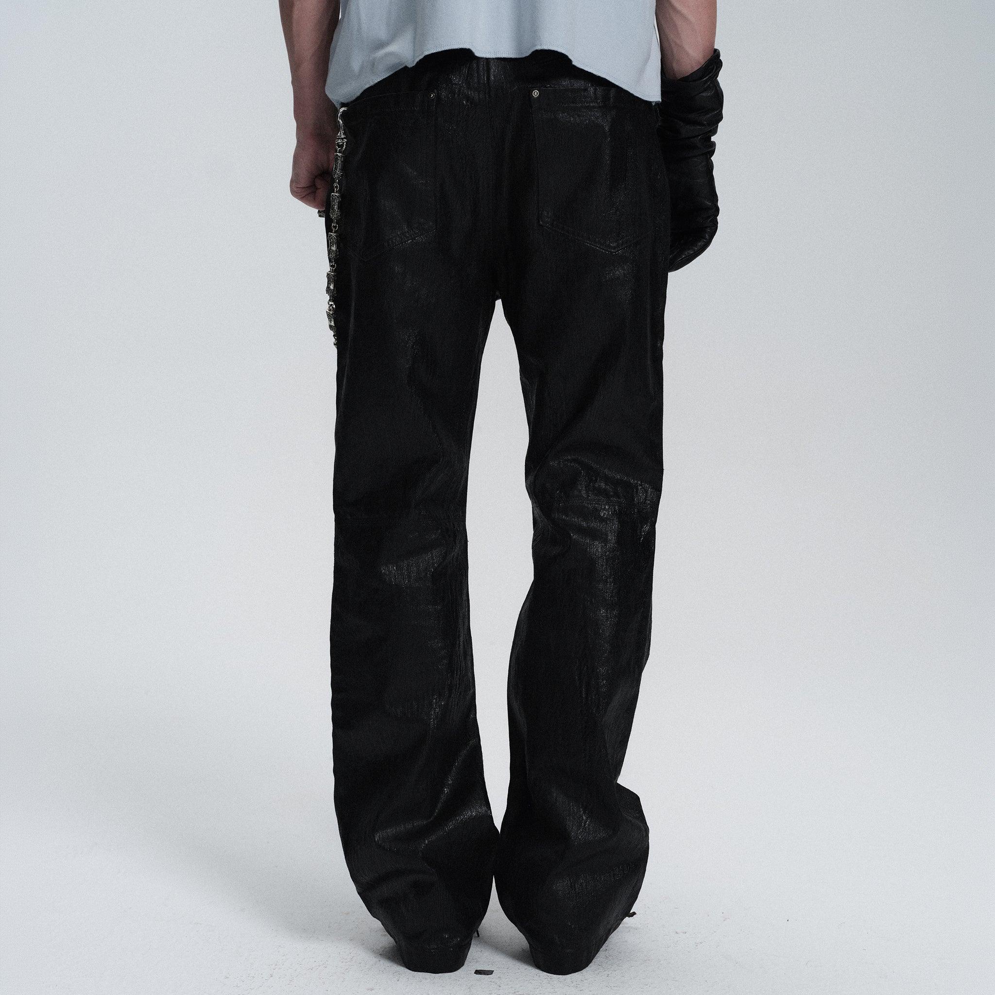 Waxed Flare Denim Trouser