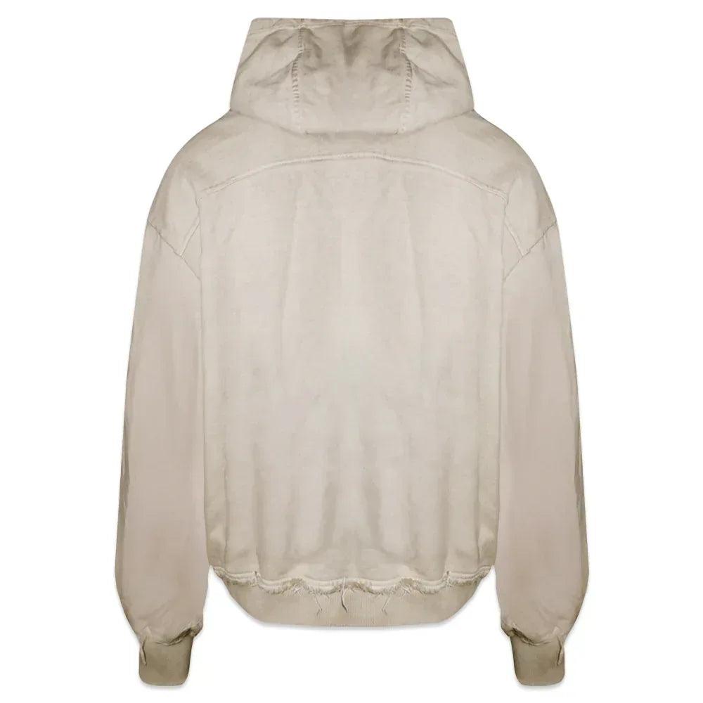 Dyed Raw-edged Hoodie with Linen Muffler - BLR BLUER - VENTURER