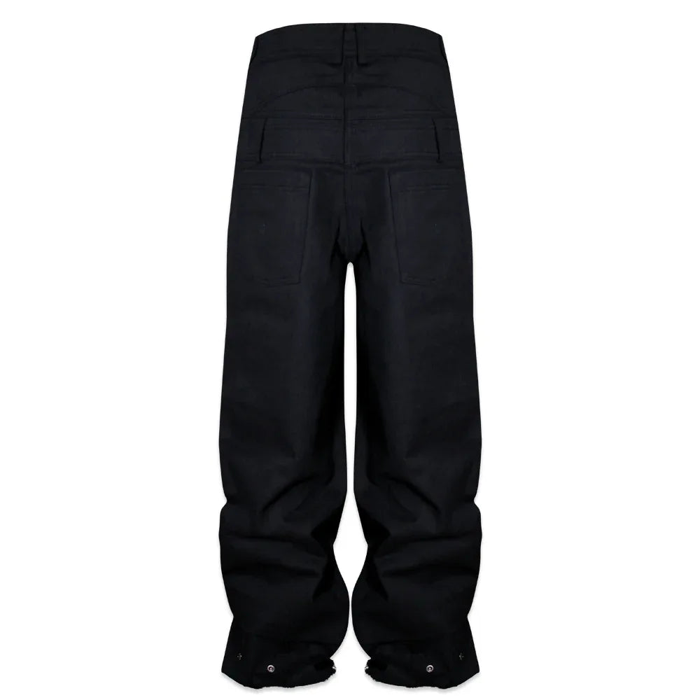 Stucked Belt Low Density Cotton and Raw-edged Pants - BLR BLUER - VENTURER