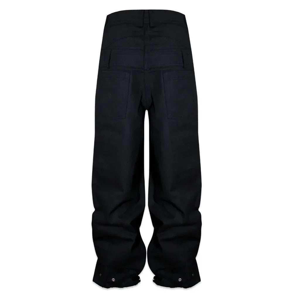 Stucked Belt Low Density Cotton and Raw-edged Pants - BLR BLUER - VENTURER