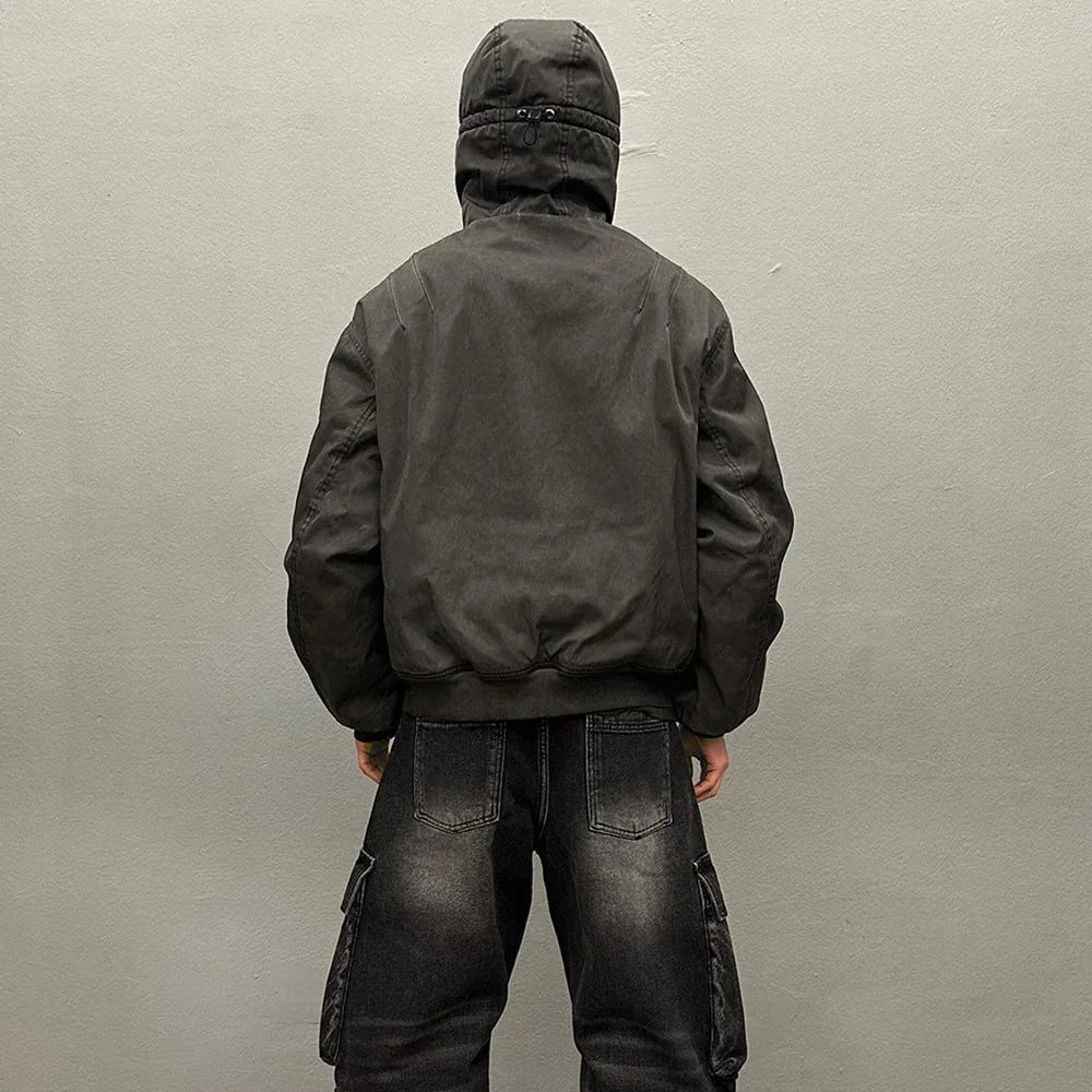 Dyed Snowflakes Logo Washing Puffer Jacket - BLR BLUER - VENTURER