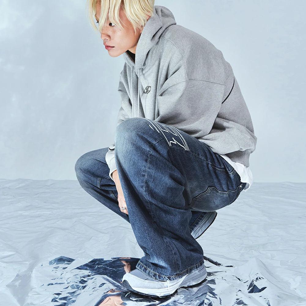 Stroke B Washed Wide Denim Pants