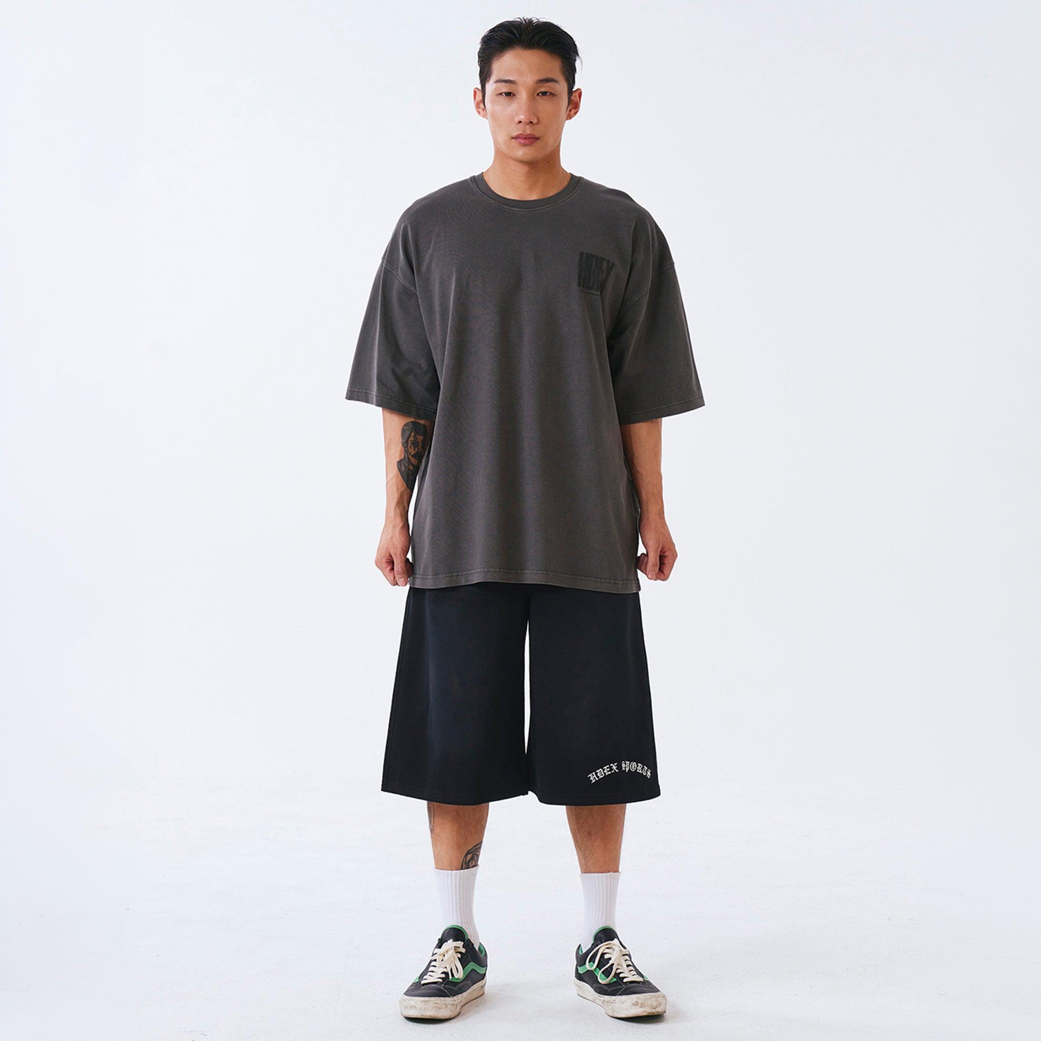 Crack Printed Pigment Short Sleeve