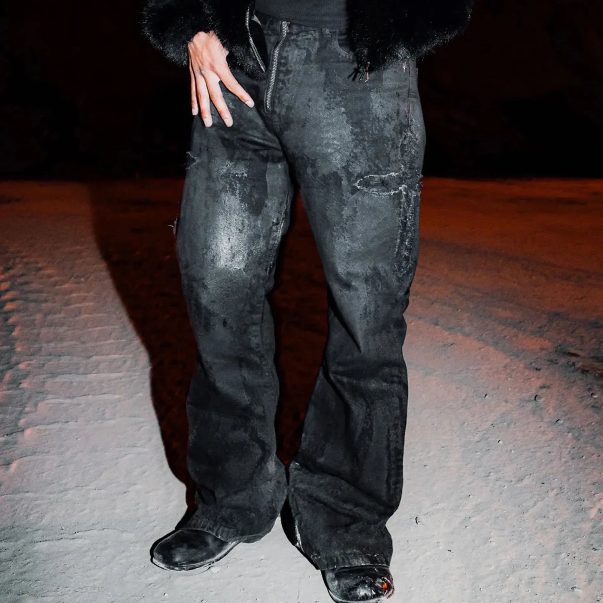 Coating Denim Flare Pants - LAST NEST - VENTURER