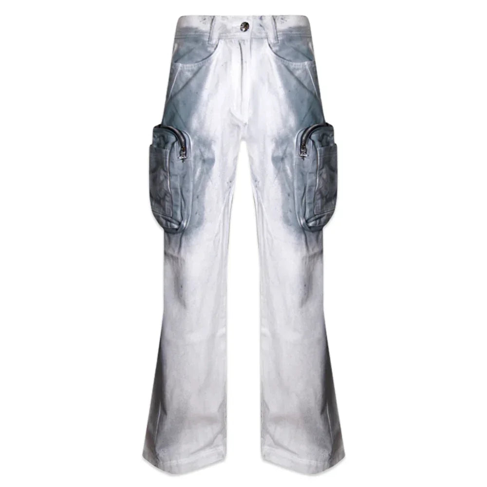 Double Pocket Hand Washing Flare Pants - BLR BLUER - VENTURER