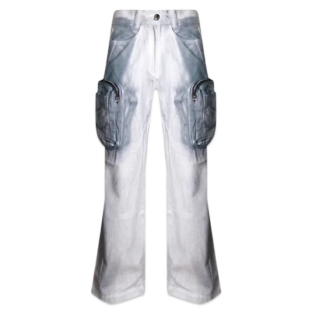 Double Pocket Hand Washing Flare Pants - BLR BLUER - VENTURER