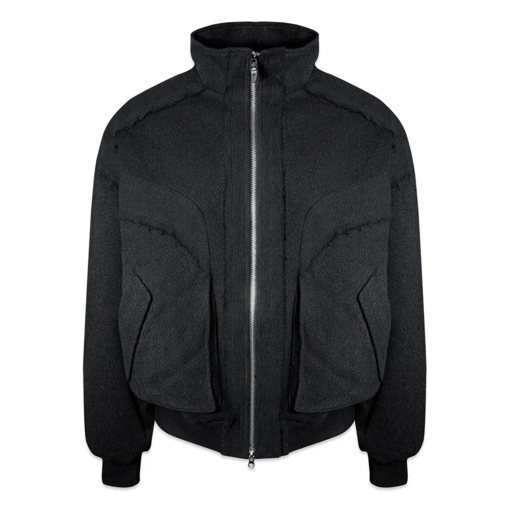 Heavy Texture Wool Linen Puffer Jacket - BLR BLUER - VENTURER