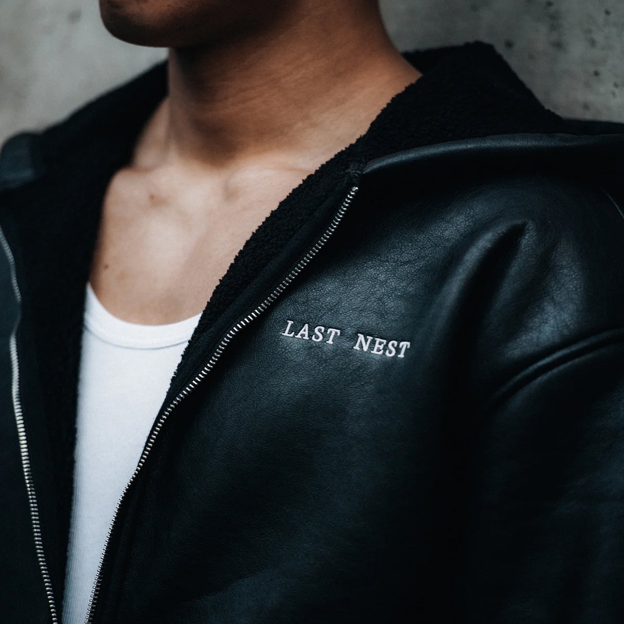 Faux Leather Boa Hoodie