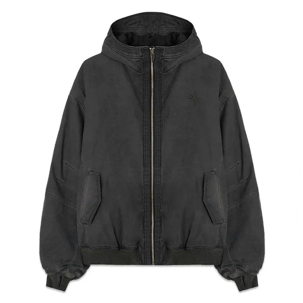 Dyed Snowflakes Logo Washing Puffer Jacket - BLR BLUER - VENTURER