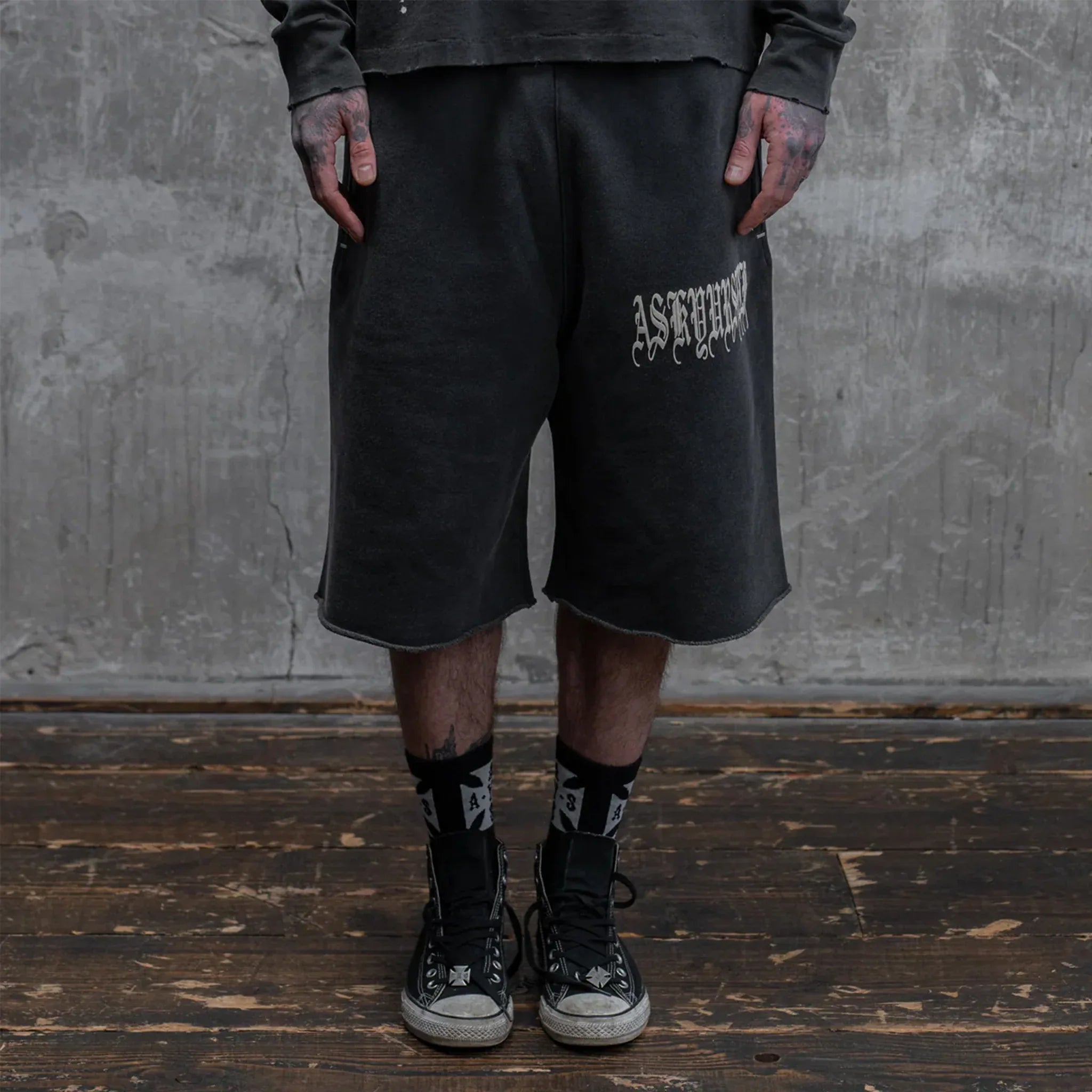 Goth Vintage Baggy Fleece Shorts