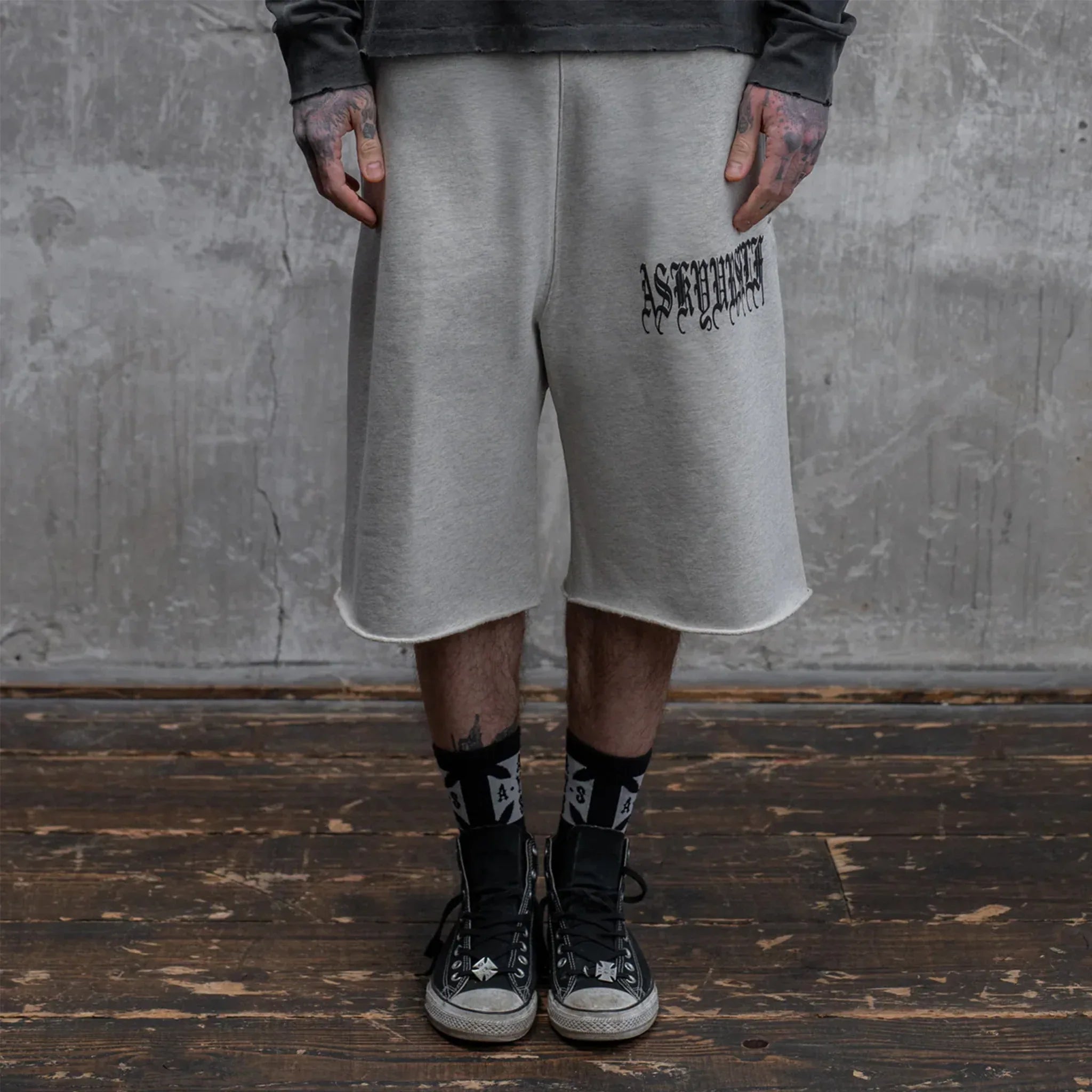 Goth Vintage Baggy Fleece Shorts