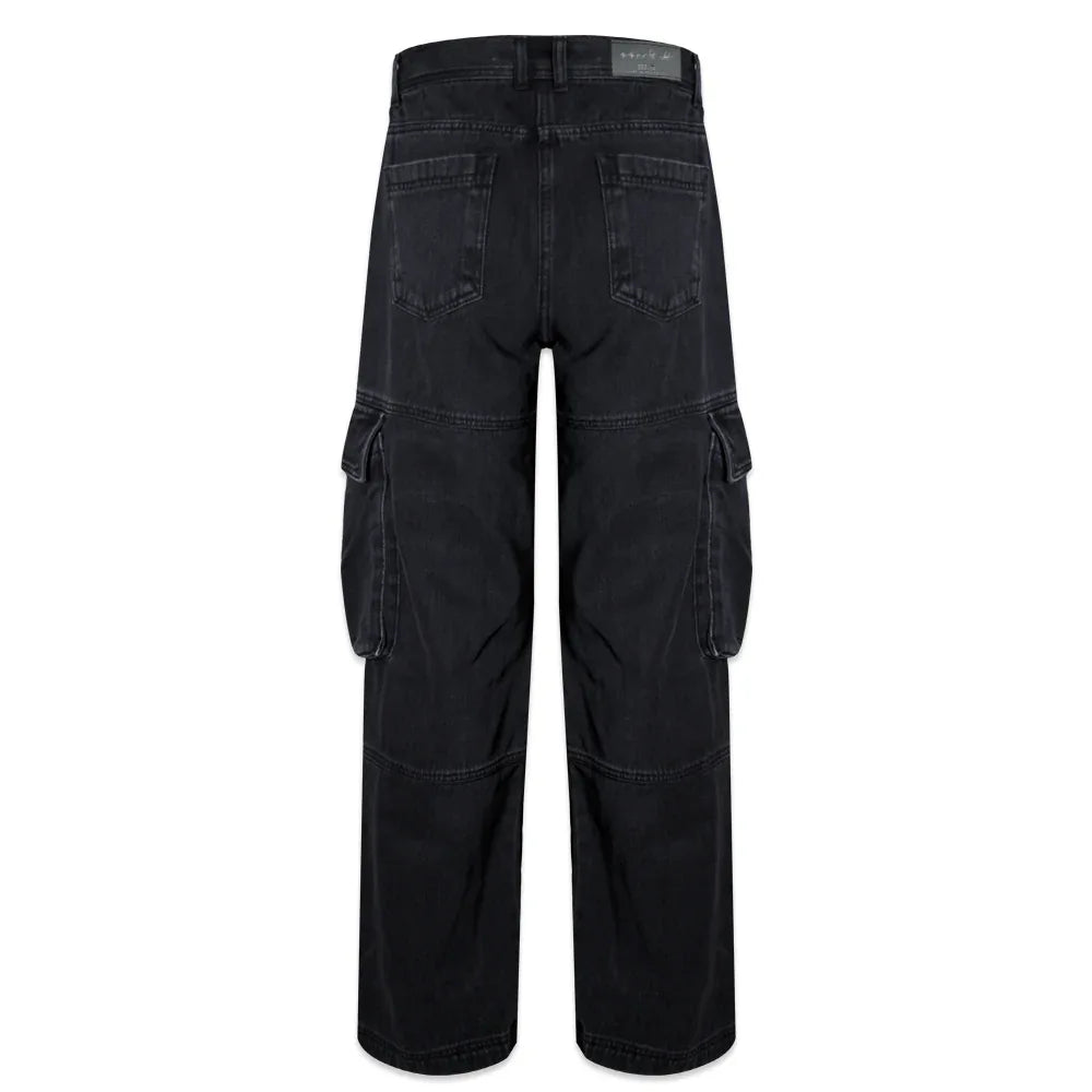 Utility Cargo Washed Denim Pants - BLR BLUER - VENTURER
