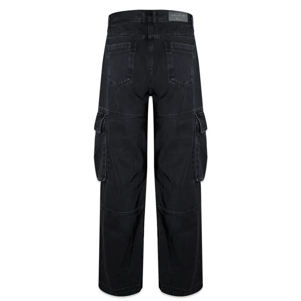 Utility Cargo Washed Denim Pants - BLR BLUER - VENTURER
