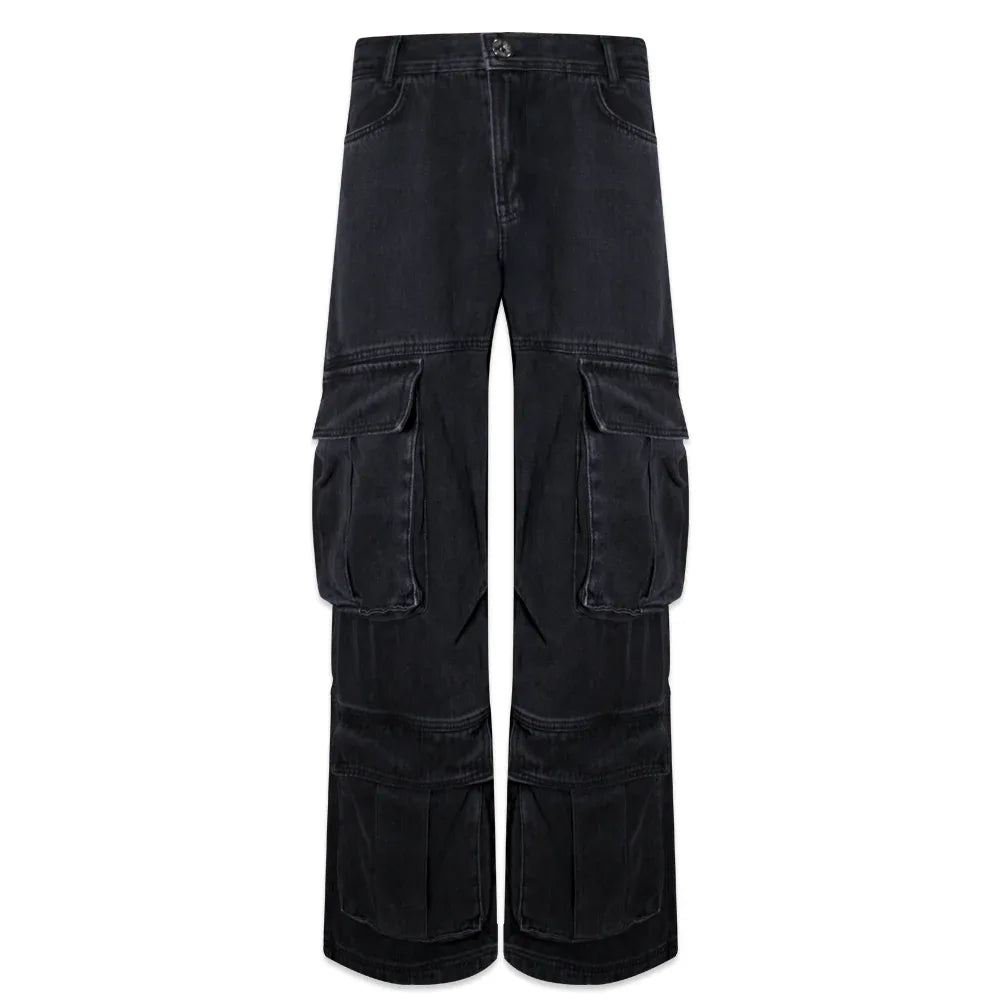 Utility Cargo Washed Denim Pants - BLR BLUER - VENTURER
