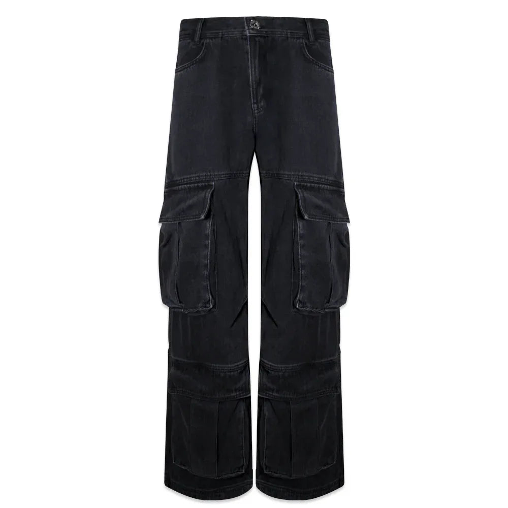 Utility Cargo Washed Denim Pants - BLR BLUER - VENTURER